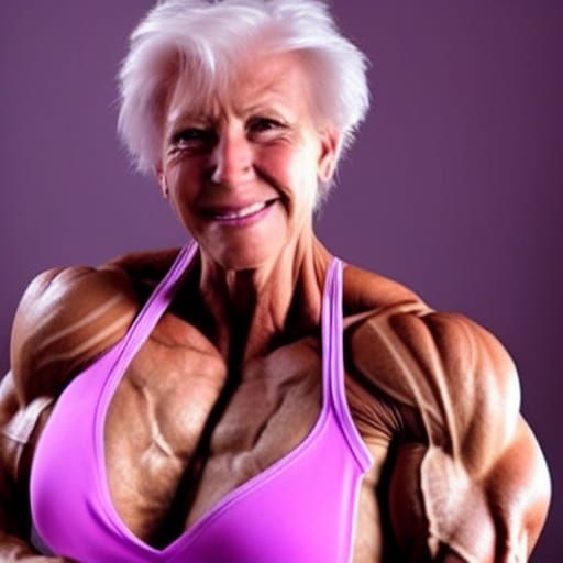 Muscular Bodybuilder Grandma with Ripped Physique