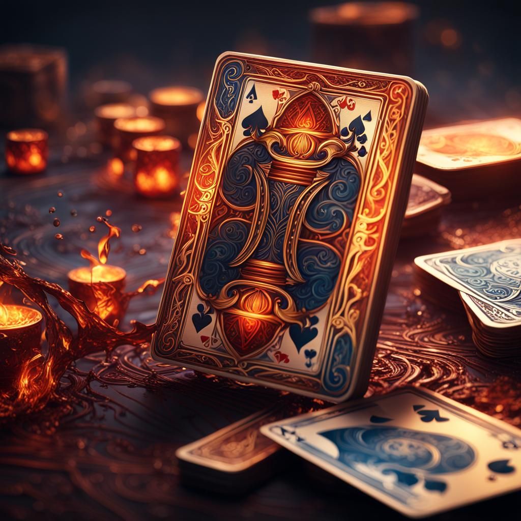 Magical Playing Cards with Water and Fire