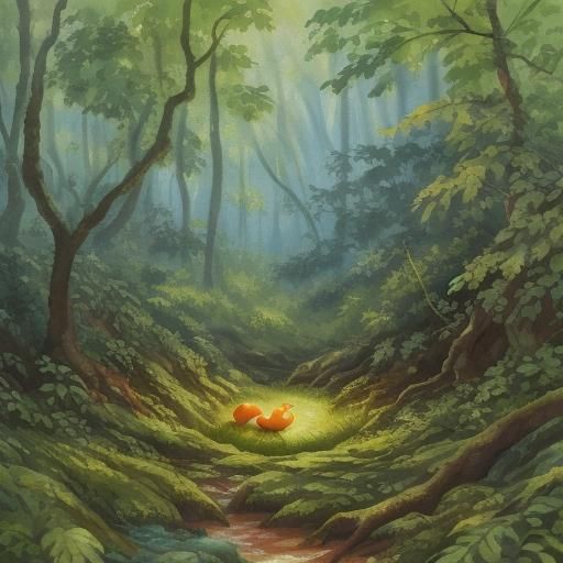 Baby Dragon Hatching: Gouache Watercolor Impressionist Paint...