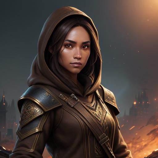 Girl in Black Hoodie: Fantasy Concept Art