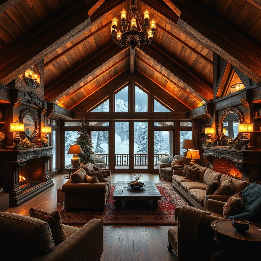 Stunning Chalet Interior in Cinematic Digital Art