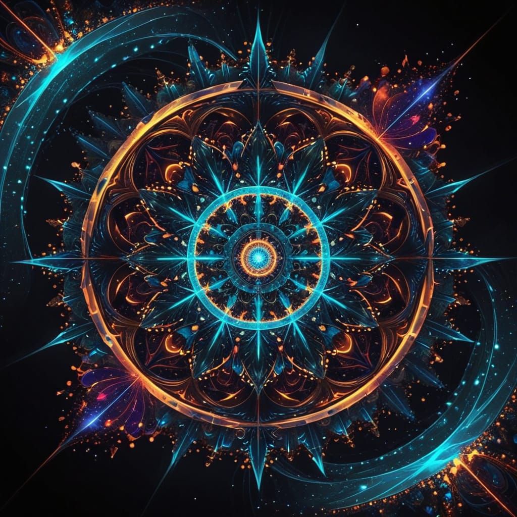 Infinite Fractal Temple in Cosmic Vortex