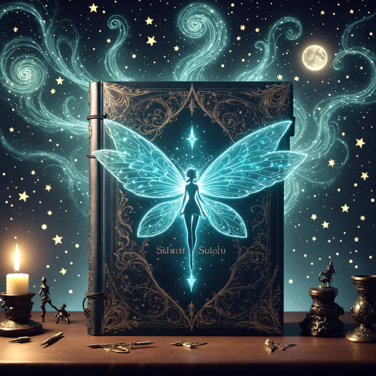 Magical Fairy Book with Bioluminescent Linework