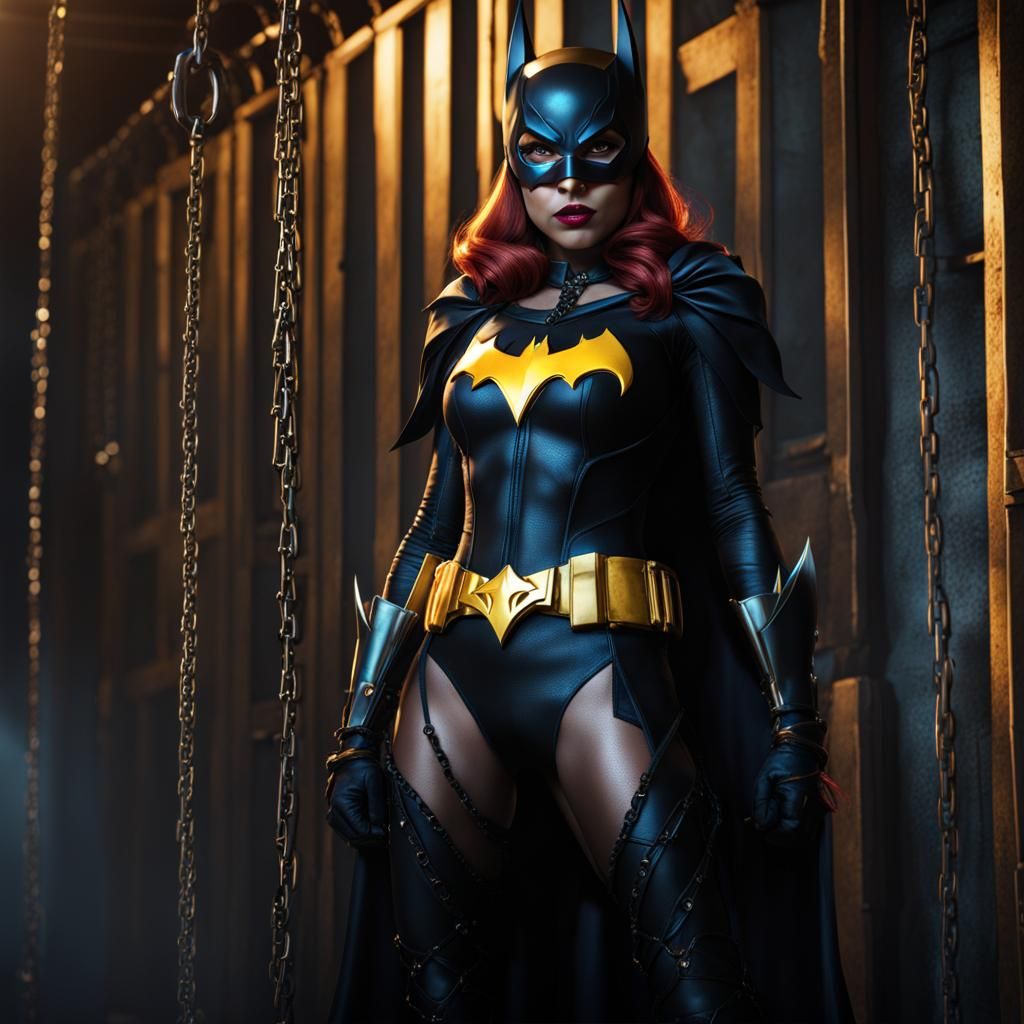 Chained Batgirl: Detailed Fantasy Concept Art