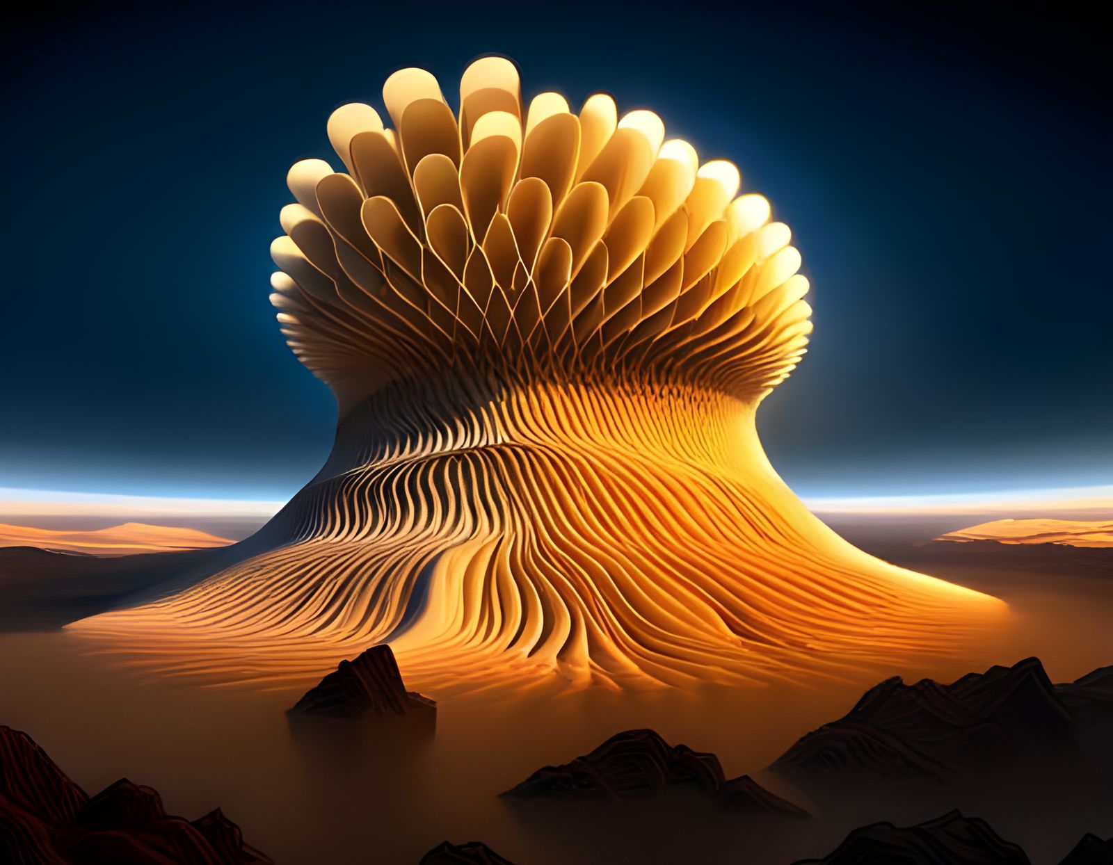 Gigantic Fractal Structure on Desolate Landscape