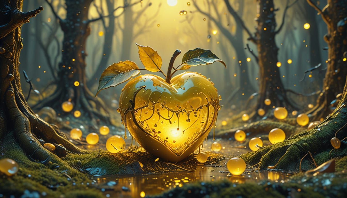 Magical Fruit of Joy in Surrealist Oil Painting