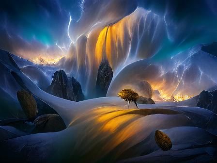 Dramatic Mountain Sunset Landscape Photograph