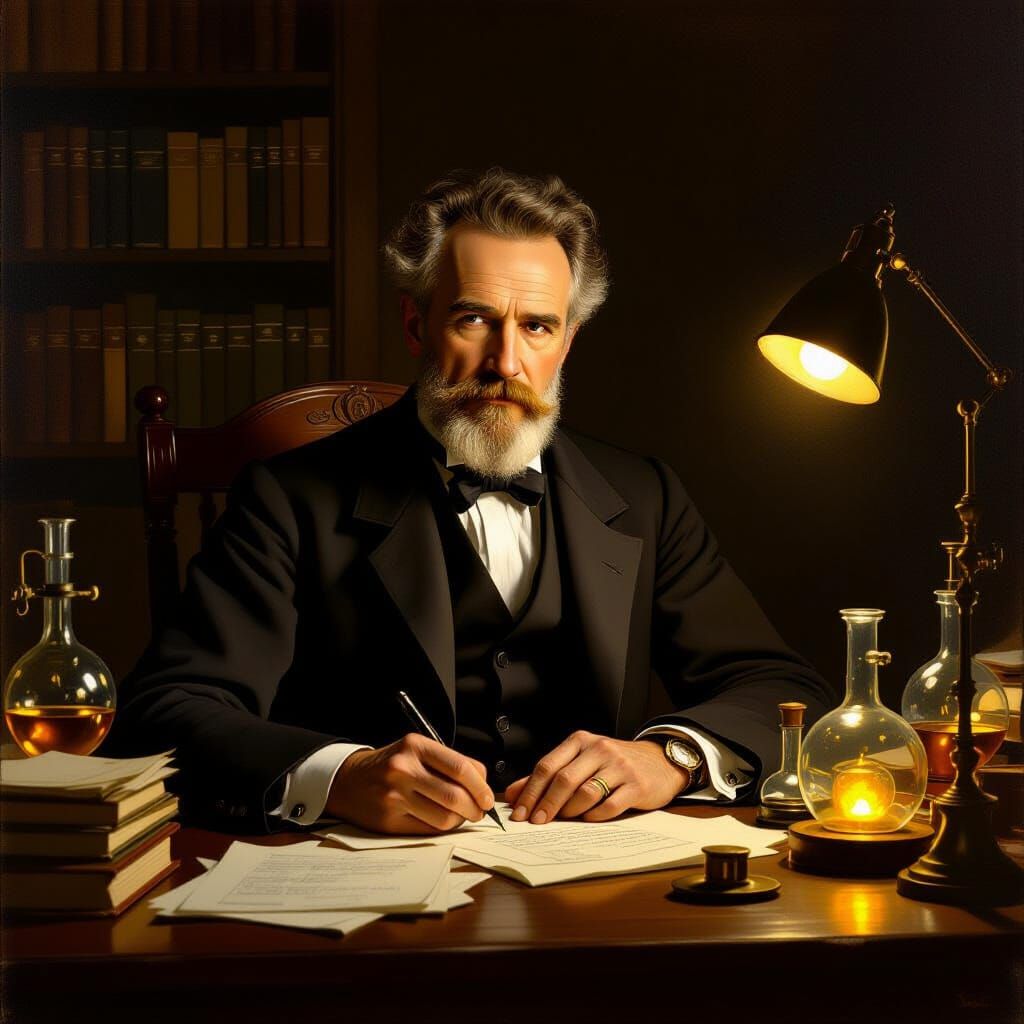 Pierre Curie Oil Painting in Sargent Style