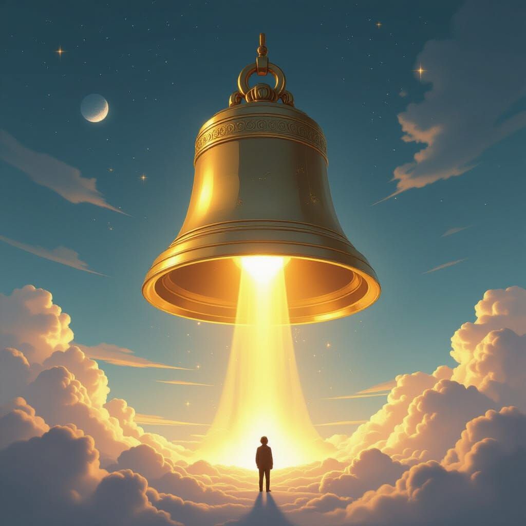 Sci-Fi Image of a Giant Golden Bell