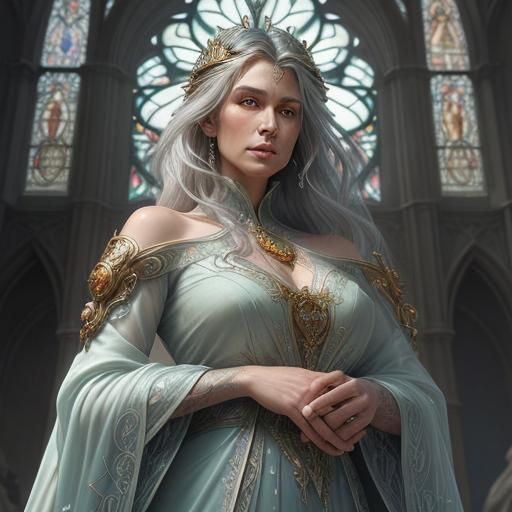 Mystical Mother in Stained Glass