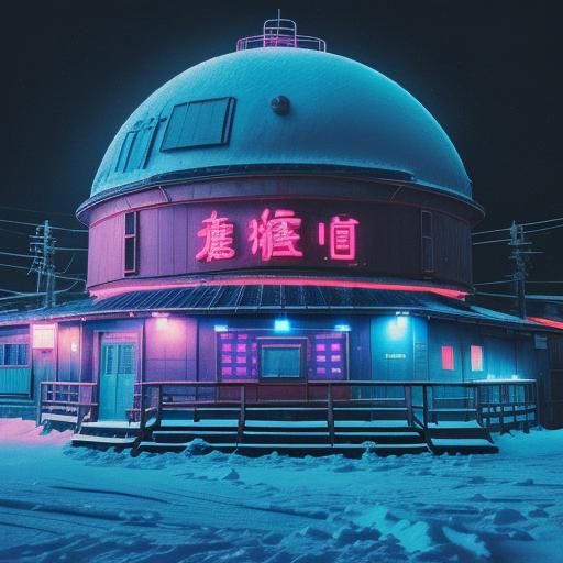 Neon-Noir Japanese Station at Dome Fuji, Antarctica