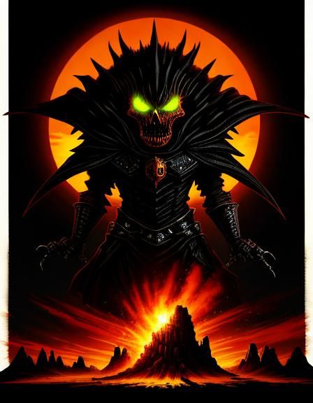 Explosive Sunset Over a Dark Landscape