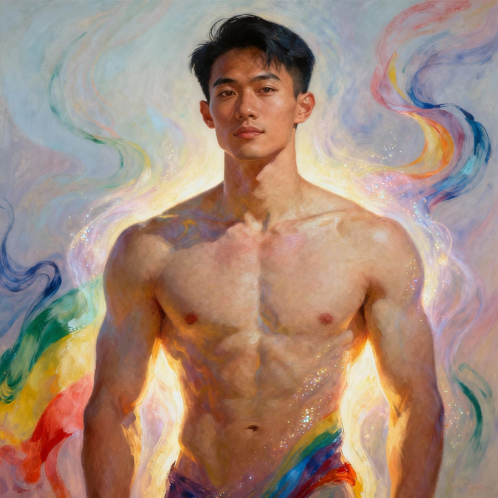 Surrealist Portrait of Andrew Embodying Pride