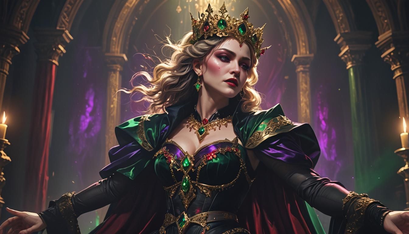 Gothic Fantasy Madonna Dancing in Spotlight