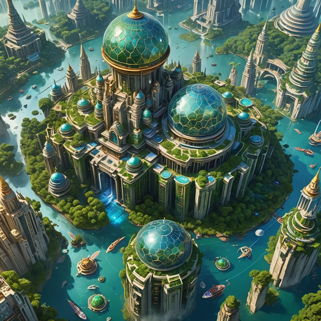 Futuristic Kalki Avatar Concept Art: Utopian Cityscape