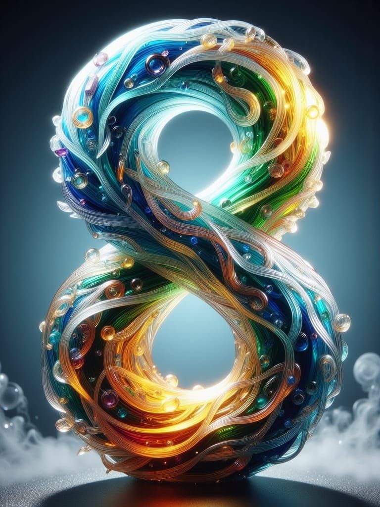 Ethereal Blown Glass Sculpture in Dale Chihuly's Signature S...