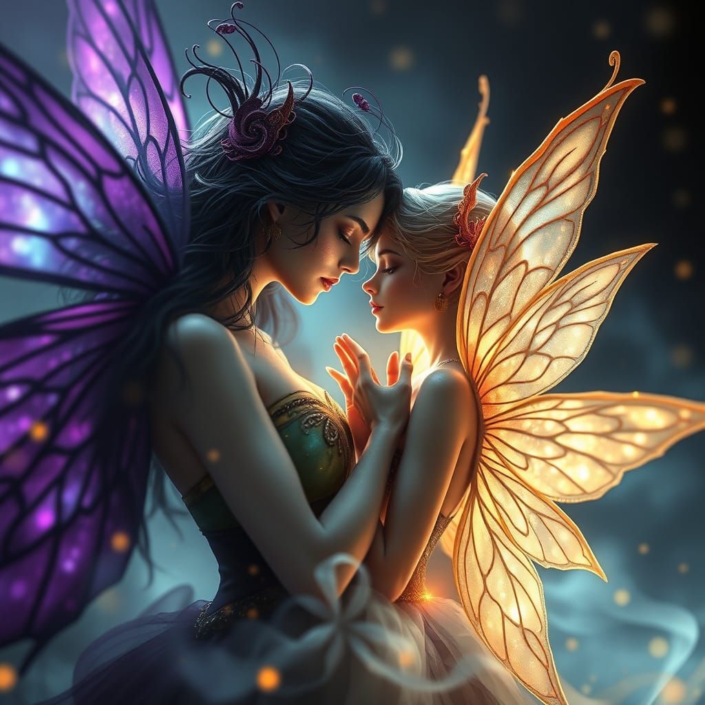 Ethereal Fairy Love in Iridescent Mist