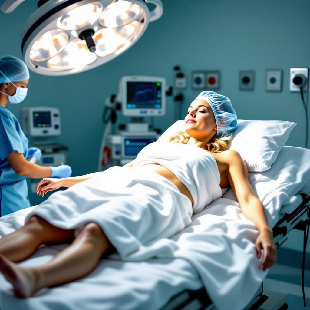 Surgical Scene in Hyper-Realistic Medical Illustration Style