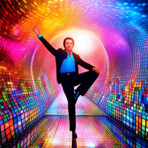 John Travolta in Disco Ball House, Cosmic Illustration