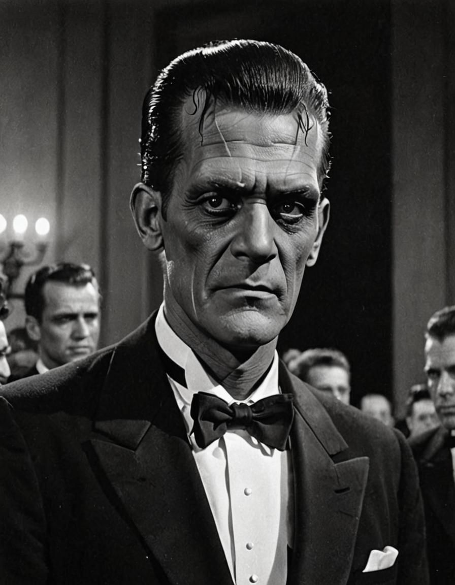 Frankenstein Monster Tuxedo at 1950s Awards Ceremony