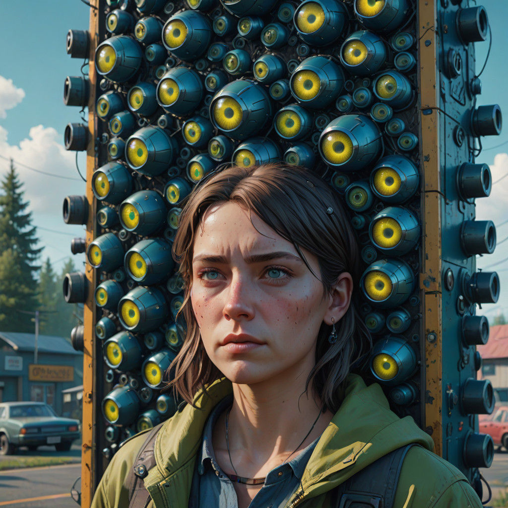 Vibrant Fantasy Eye Wall in Triadic Harmony