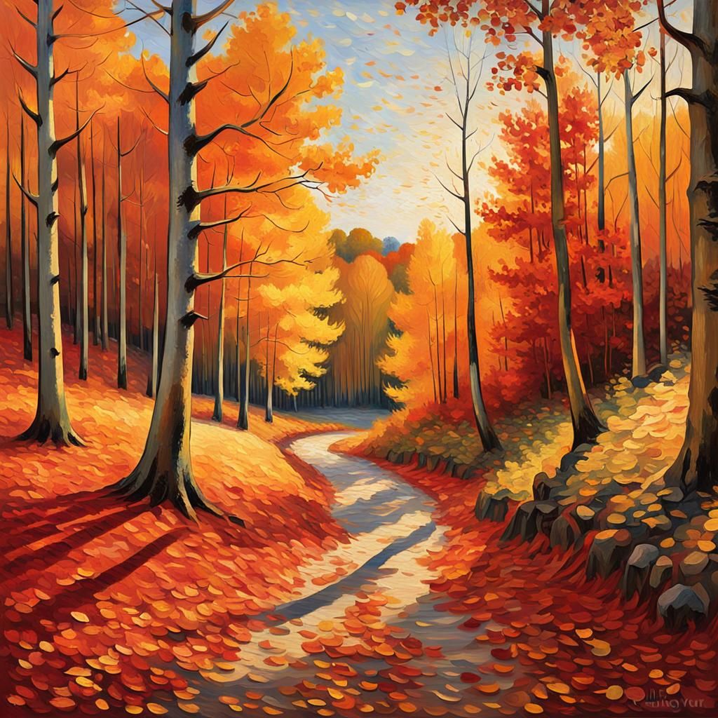 Autumn Landscape in Impressionist Style