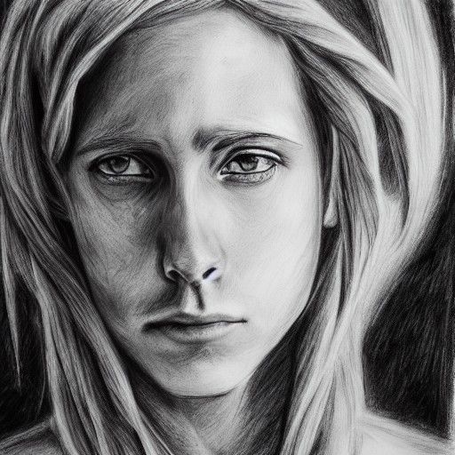 Hyperdetailed Charcoal Drawing of Annie Leonhart