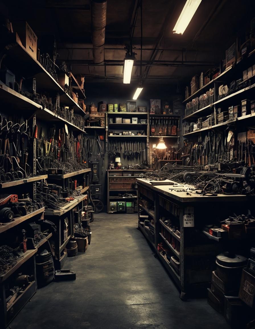 Eerie Industrial Hardware Store Concept Art