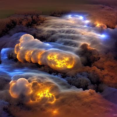 Ethereal Swirling Steam Clouds