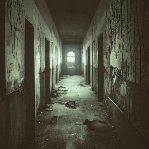 Mystical Haunted Hospital at Night