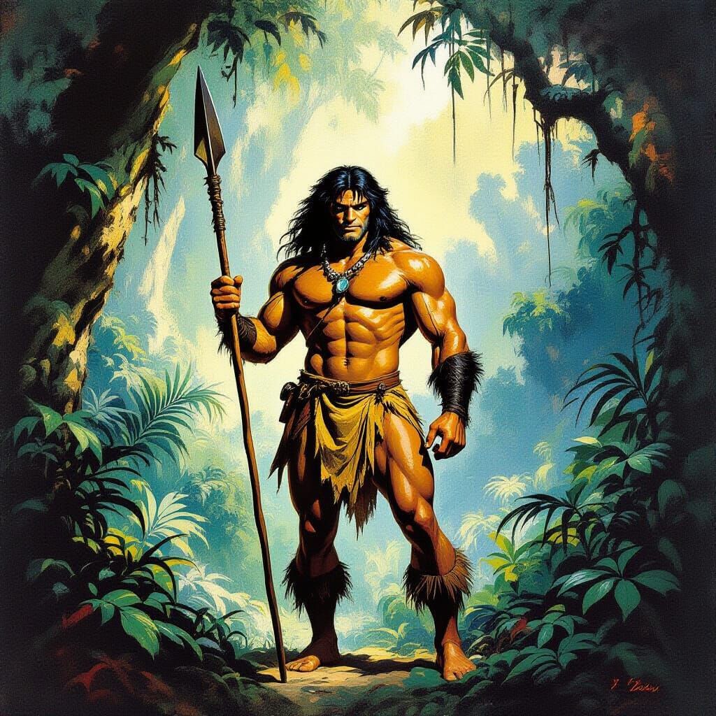 Tarzan, Jungle Lord in the Style of Frazetta