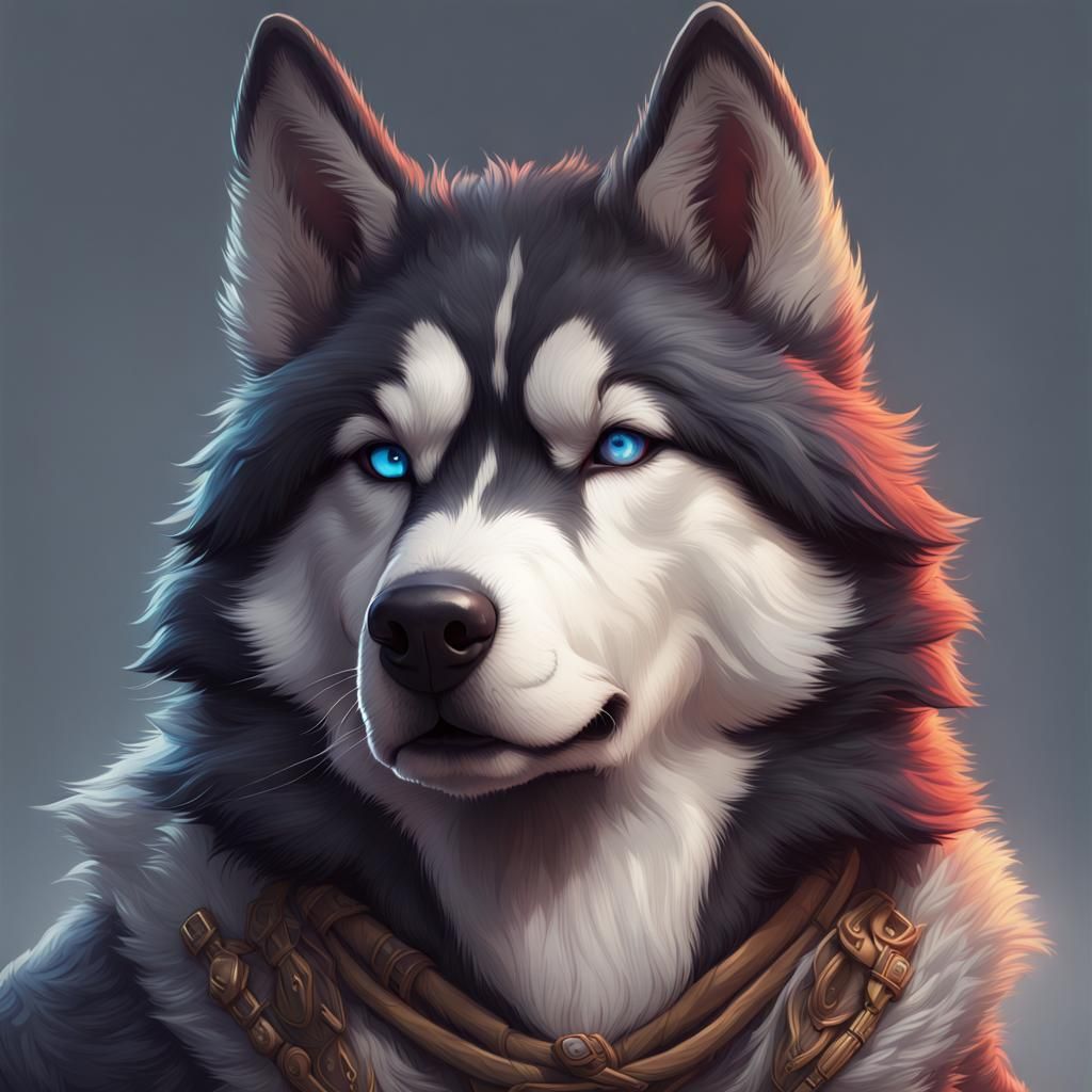 Hyperdetailed Wolf Portrait in Dynamic Lighting