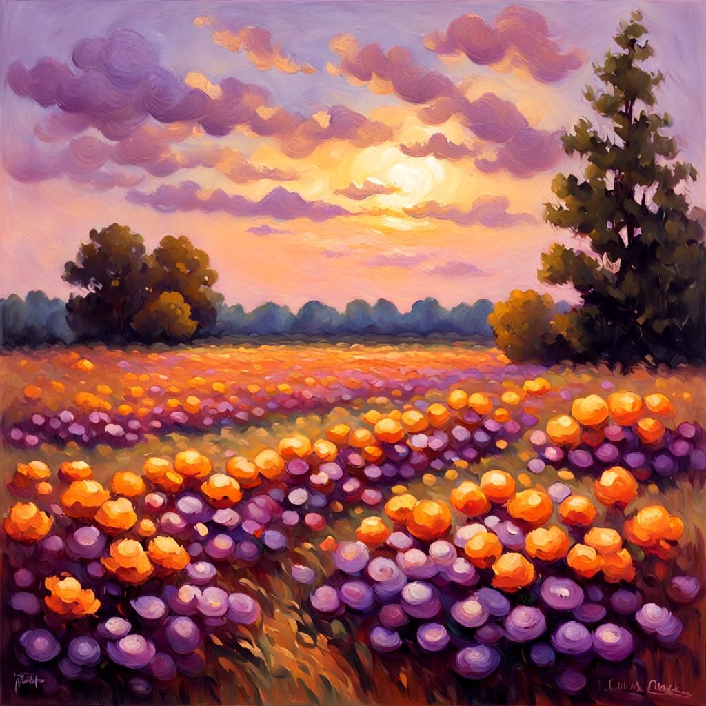 Impressionist Blooms in a Warm Autumn Light