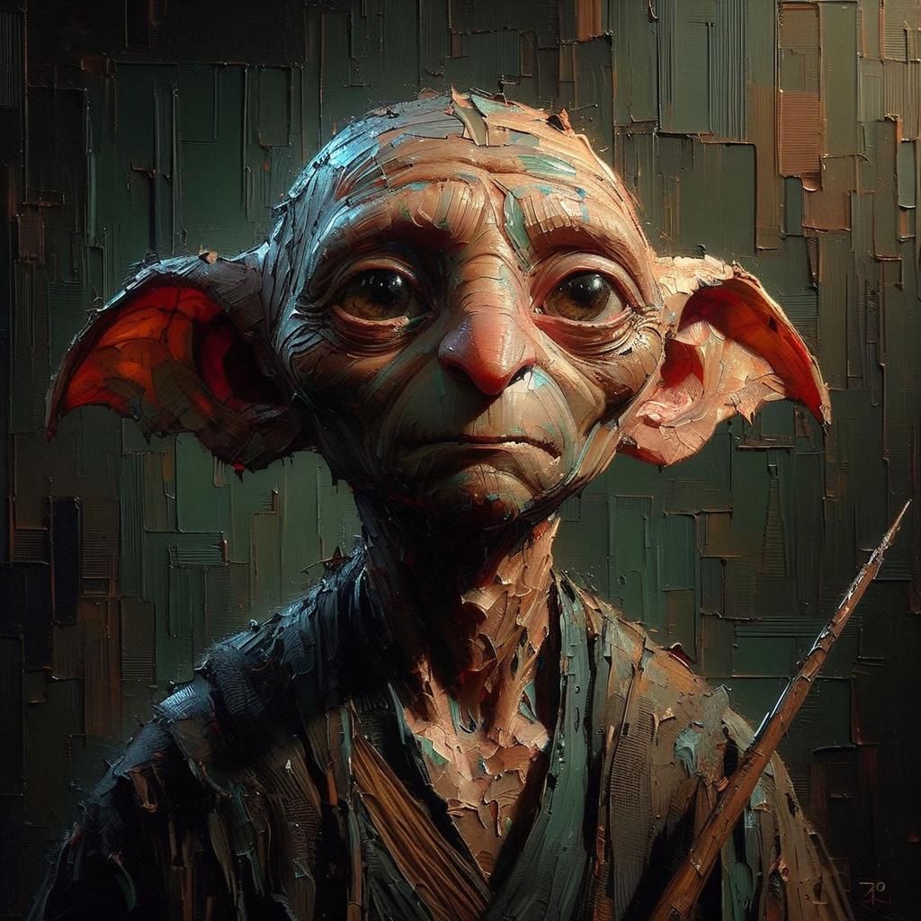 Dobby the House Elf in Impasto Oil Painting