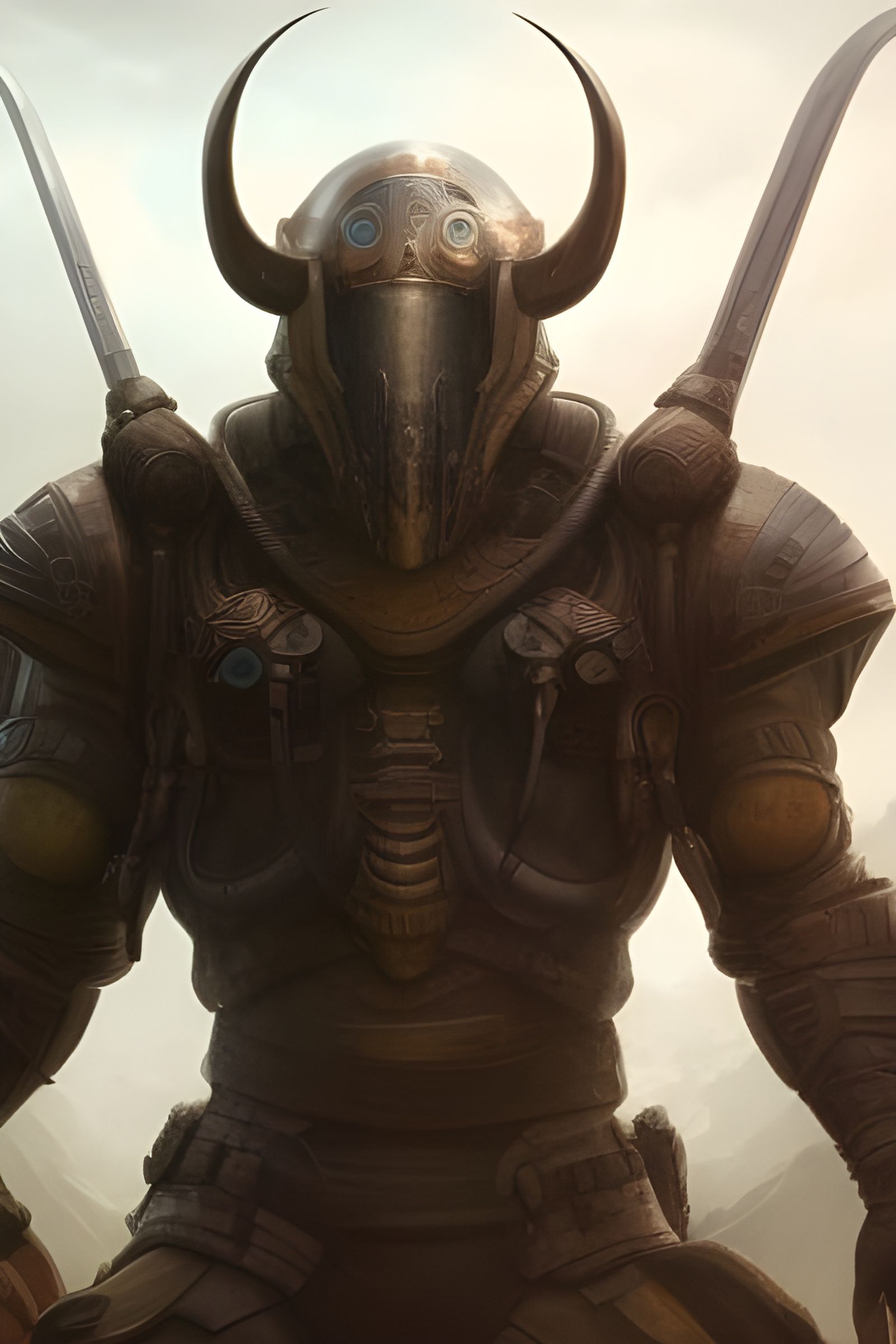 Detailed Predator Armor Portrait in Hyperrealistic Style