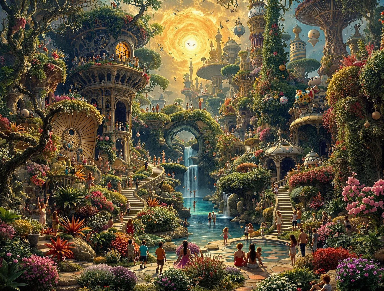 Heavenly Garden: Vivid Dreams in Expressionist Style