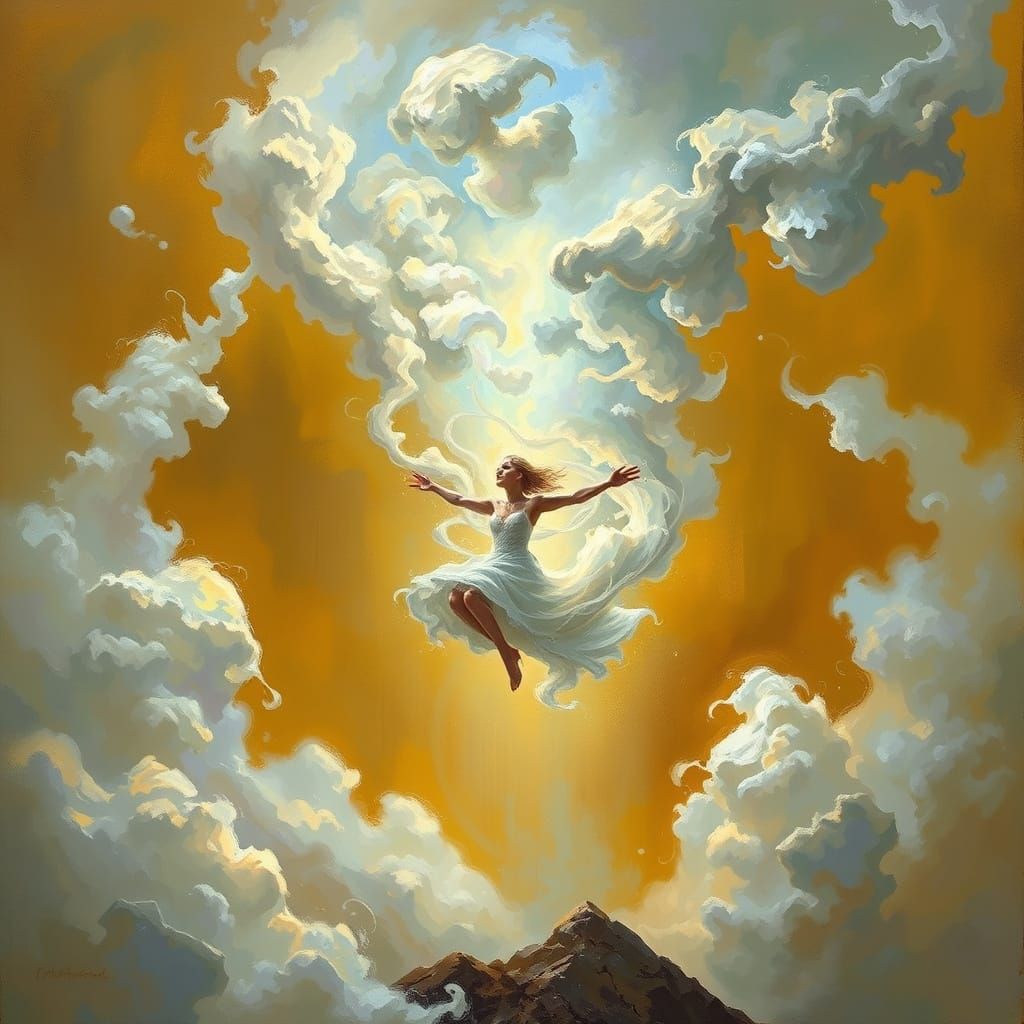 Teleportation Scene in Oil Painting Style