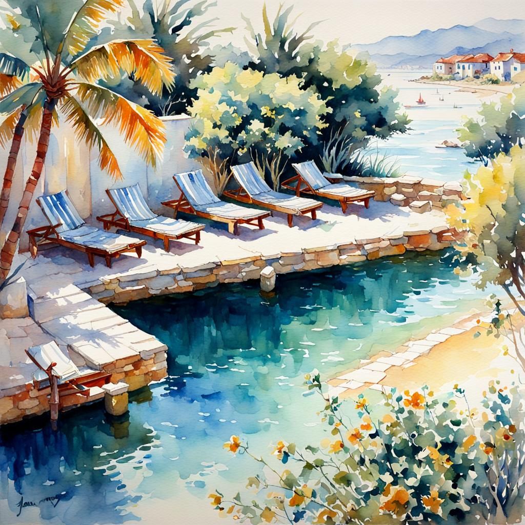 Realistic Watercolor Painting with Oil Paint Effects