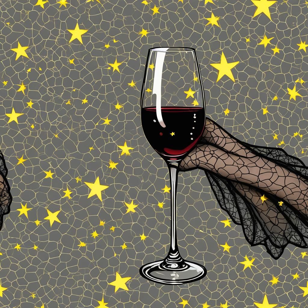 Surreal Wine Glass, Shooting Star, and Canary