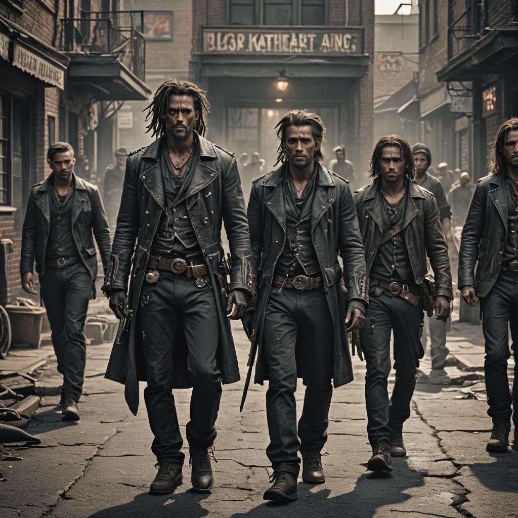 The Blackheart Gang: Hyperrealistic Cinematic Composition