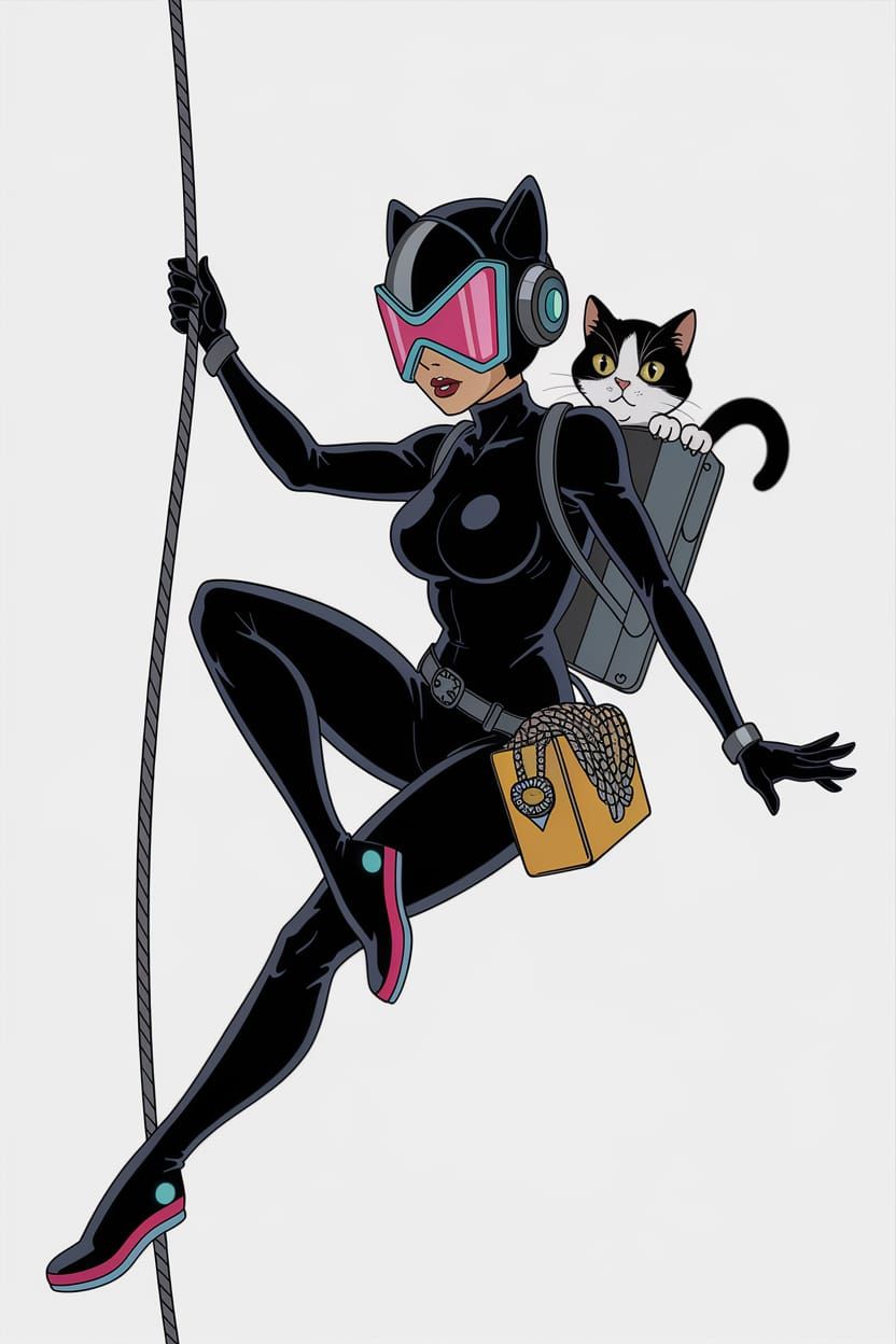 Futuristic Cat Burglar in High-Tech Domino Mask