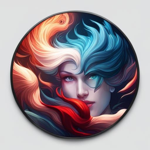 Koi Fish Yin Yang in Hyperdetailed Digital Art