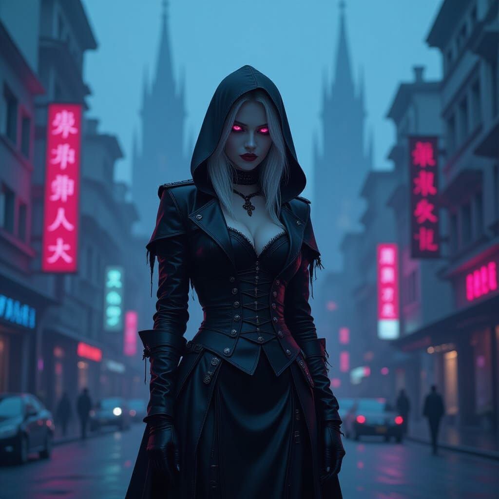 Nyarlathotep in Neo Tokyo Arkham: Dark Cyberpunk Art