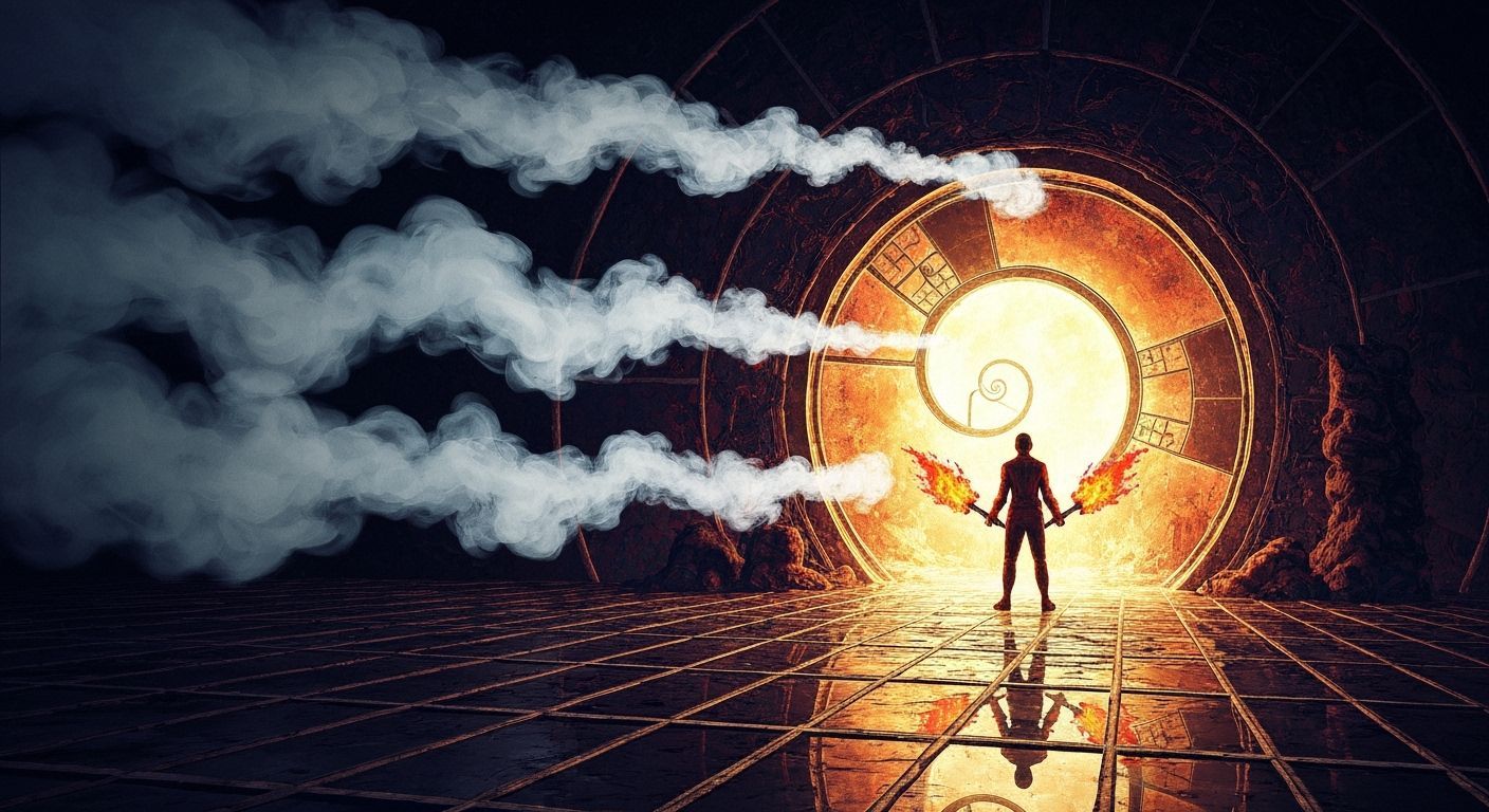 Surrealist Oil Painting of Global Information Nexus