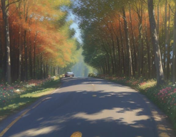 Joyful Gift of Friendship in a Vibrant Impressionist Landsca...