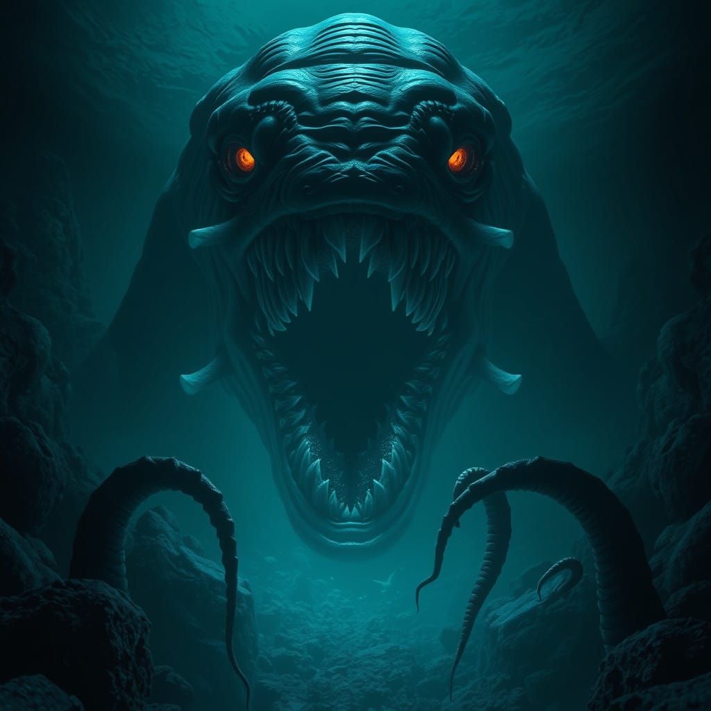 Gargantuan Eldritch Horror Stares Down Terrified Viewer