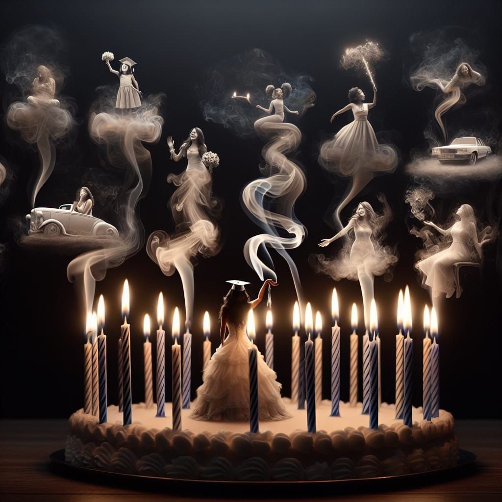 Ethereal Smoke Scenes: Woman's Life Milestones