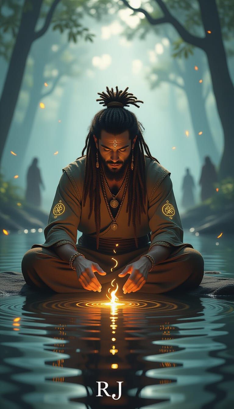 Mystic Focuses Energy by Shimmering Pool