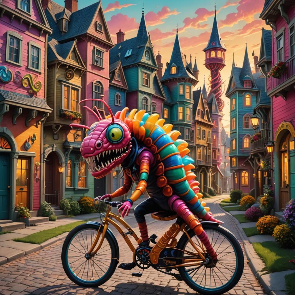 Whimsical Centipede Pedals through Spectral Gothic Dreamscap...