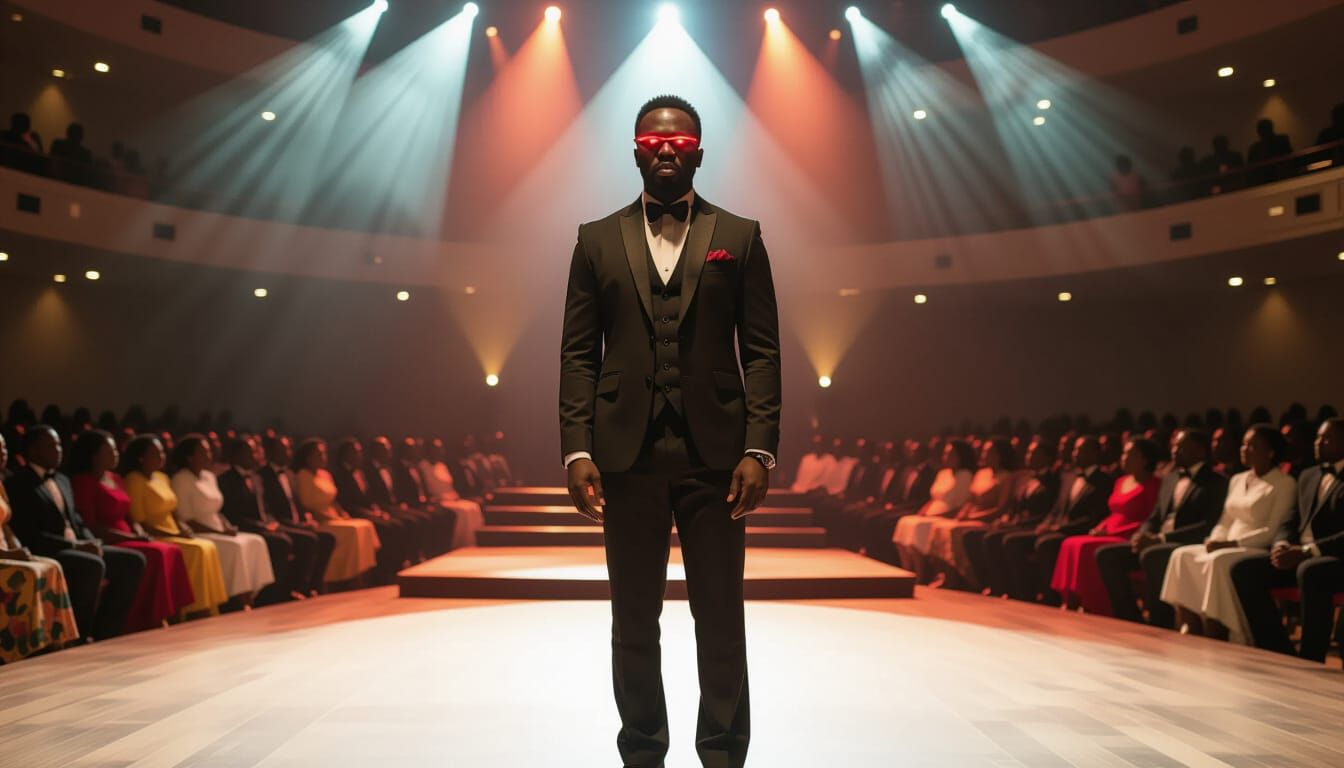 Pastor with Glowing Eyes in Nigerian Megachurch